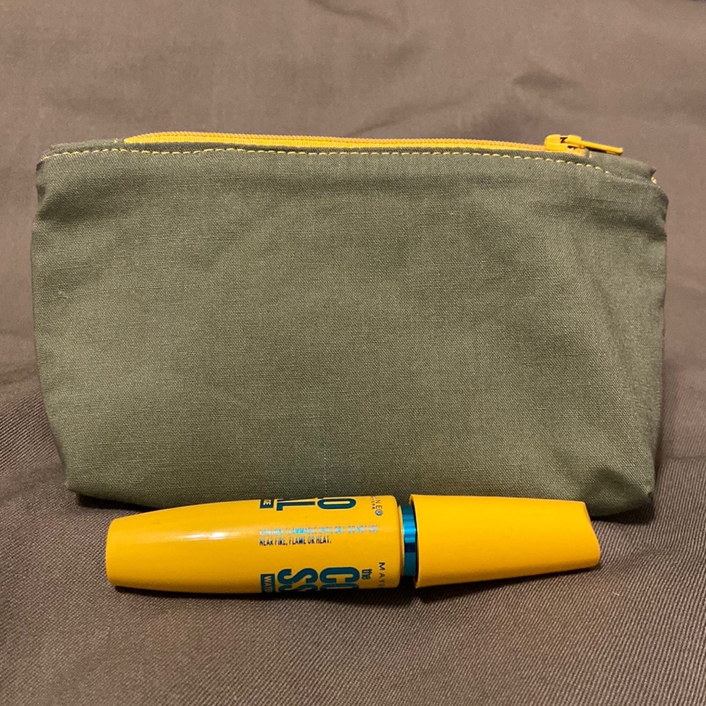 Hand made up-cycled small zipper bag, makeup